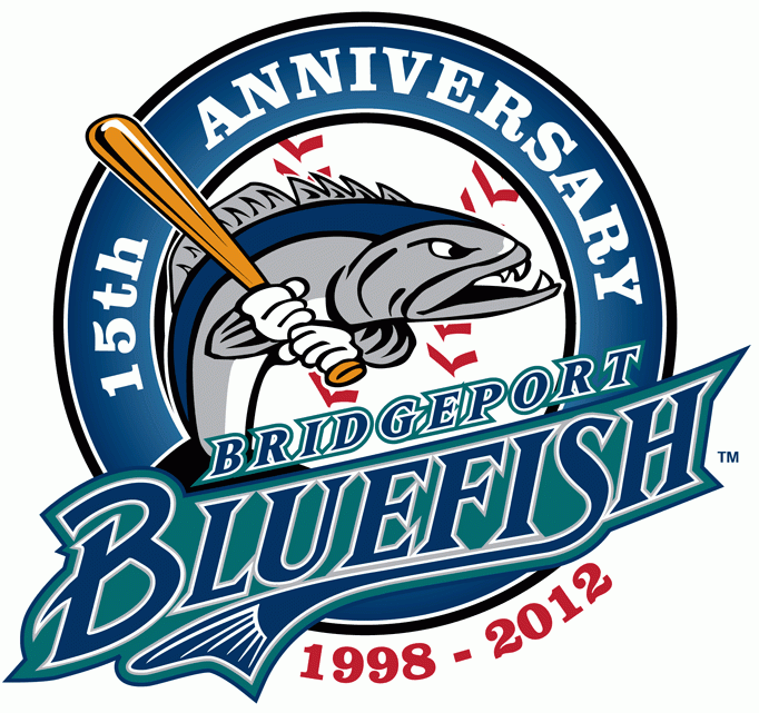 Bridgeport Bluefish 2012 Anniversary Logo iron on heat transfer